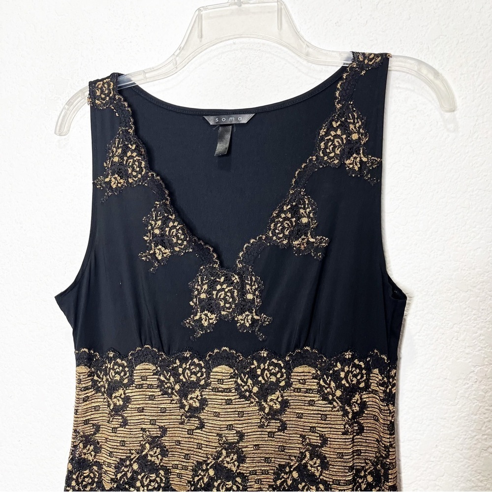 Soma Lace Maxi Long Sleeveless Dress Slip Lingerie Dainty Delicate - Picture 2 of 9